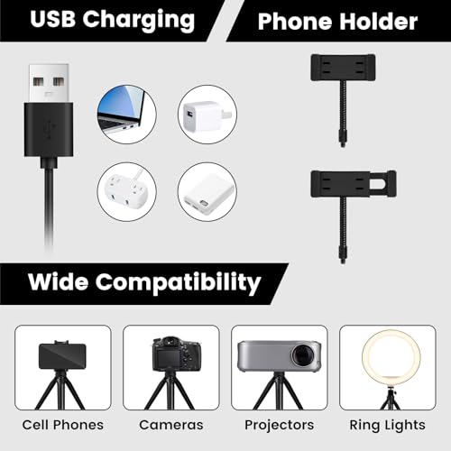 Ring Light 10" avec trépied de table et télécommande pour smartphone