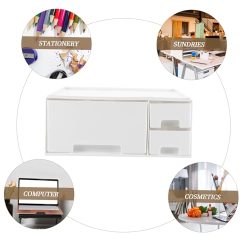 Rehausseur d'écran et support moniteur bureau blanc avec niches - 6