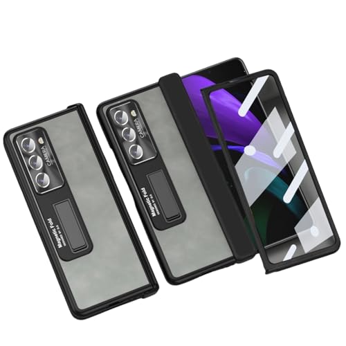 for Galaxy Z Fold 4 �p �P�[�X �K���X�t�B�����t�� ��]���X�^���h �c�����Ή� �ϏՌ� ���^ �q���W�ی� �T���X�� �M�����N�V�[ Z Fold 4 �J�o�[ �����K���X�ی�t�B���� �܏�ݎ��X�^���h PC�f�� ���C�����X�[�d�Ή� �������