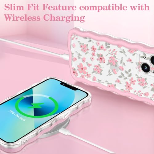 Coque iPhone 11 fleur rose étui transparent esthétique en TPU fin - 6