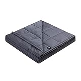 ZonLi Weighted Blanket 15lbs for Adult (60''x80'', Gray, Queen Size), 100% Cotton Material with Glass Beads