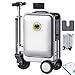 flatpincololee SE3S Fahrender Koffer mit Motor, smart Koffer 20'' mit Sitzpolster/Staubschutzhülle, APP-Steuerung, Tragkraft 110 kg, Einziehbar nach Oben und unten sowie vorne und hinten