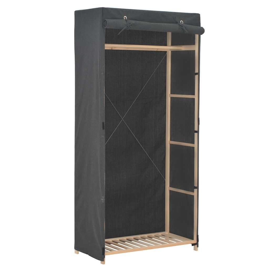 vidaXL Garde-Robe Penderie Armoire de Rangement Stockage Vêtements Meuble de Rangement Organisateur Chambre à Coucher Chaussures Gris Tissu