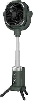 Telescopic Misting Fan, Cooling Desk Mist Fan for Outside, Three Lighting Modes for Home Office Camping Patio(Green)