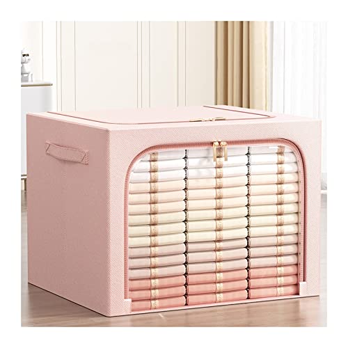 ZHOUYANB Foldable Clear Window Clothes Storage Bag - 70L Capacity - Ideal for Laundry, Blankets, Pillows - Organize and Store wi