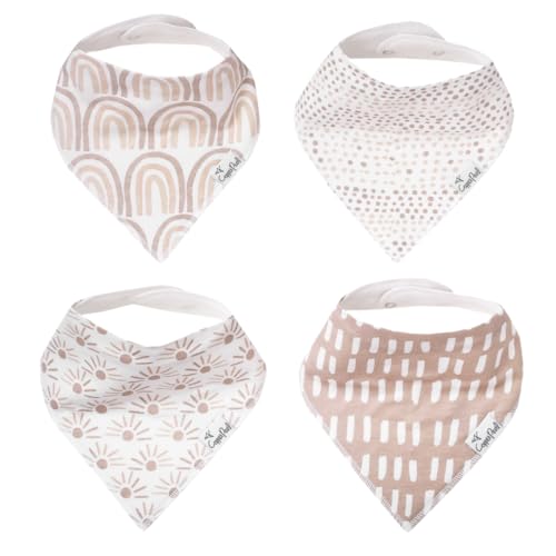 Image of Copper Pearl 4 Pack Soft Cotton Baby Bibs for Drooling and Teething, Absorbent Drool Bibs for Baby Girl and Boy, Adjustable to Fit Newborns to Toddlers, Tons of Styles (Bliss)