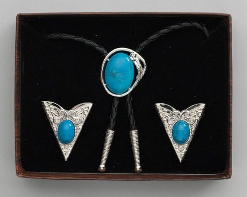 Bolo Tie & Collar Tip Boxed Set - Blue Stone, Made in the USA …