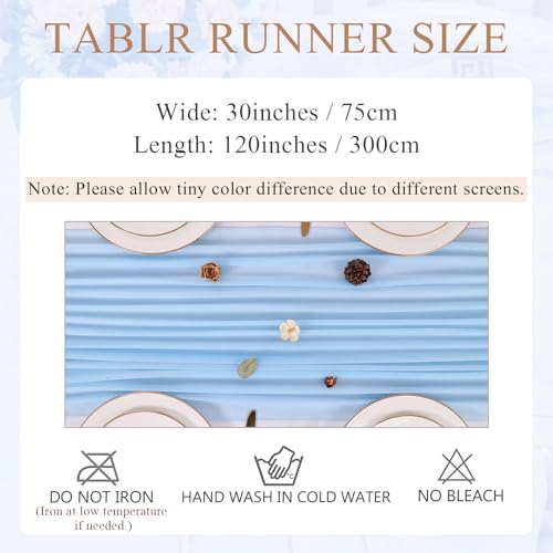 SAJOO 10FT Sky Blue Chiffon Table Runner 30x120 Inches Boho Rustic Sheer Table Runner for Wedding Baby Bridal Shower Birthday Party Outdoor Decorations by SAJOO - Image 3