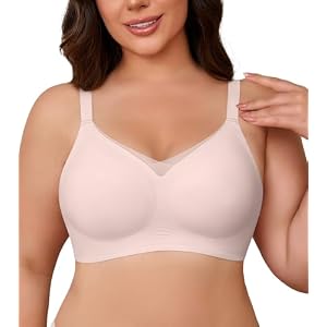 DEANGELMON Wireless Bras for Women Mesh V Comfortable Bralette Supportive Full Coverage Tshirt Everyday Bra