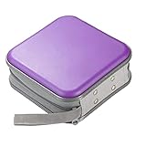 CD Holder CD Case Wallet DVD Binder DVD Organizer Storage Bag Album Hard Plastic 40 Capacity Portable Purple Storage Bag - Image 3