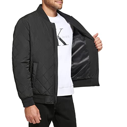 Calvin Klein Men's Quilted Zipper Detail Flight Jacket4