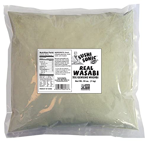 Sushi Sonic 51% Real Wasabi Powder with Wasabi, Horseradish and Mustard, Freeze-Dried, Non-GMO (35 oz)
