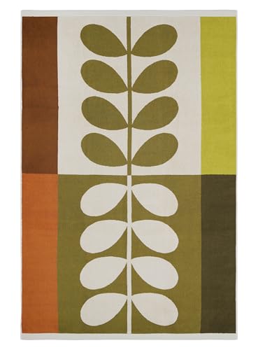 Image of Orla Kiely Bathroom Towel Stem Check Hazel-Ochre - Bath Sheet, 100x150cm