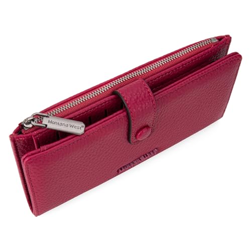 Image of Montana West Wallet Women RFID Blocking Wallets, Card Cases & Money Organizers Wallets with Zipper Coin Pocket, 3 Hot Pink, 7.8 inch * 4.8 inch * 1.5 inch, Vintage