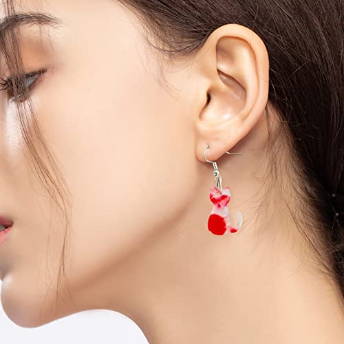 Meilizurl 12Pcs Cat Charms Colorful Acrylic Pendant Accessories For Diy Earrings Necklace Bracelet Jewelry Making And Crafting #TOP3