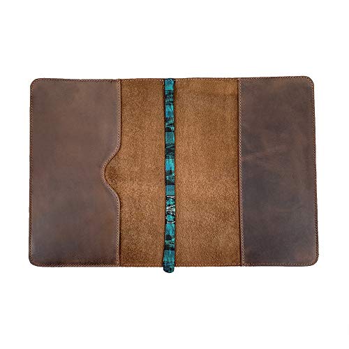 Hide & Drink, Rustic Leather Refillable Journal Cover Compatible With Moleskine Cahier Xl (7.5 X 9.75 In) W/Tipico Strap, Office & Work Essentials, Handmade (Bourbon Brown) #TOP2