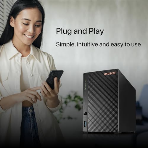 Image of Asustor Drivestor 2 Gen 2 AS1202T 2-Bay NAS Storage, Quad-Core 1.7GHz CPU, 2.5GbE High-Speed Network, 1GB DDR4, 4K Media Server, Best Entry-Level Personal Cloud, Network Attached Storage (Diskless)