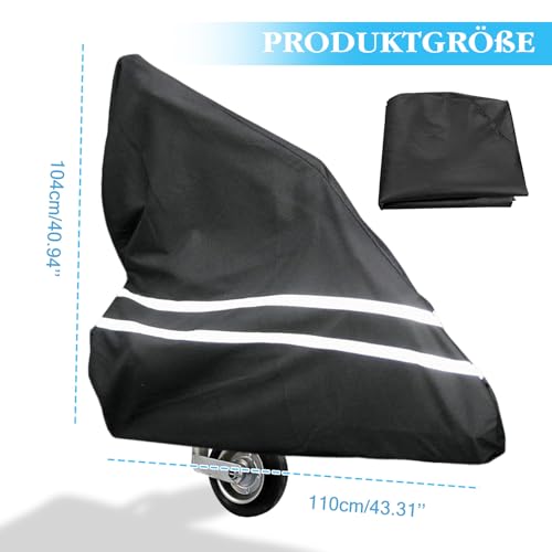 Inscrip Deichselabdeckung, Pferdeanhänger Deichselhaube, Pferdeanhänger Zubehör, Groß 600D Wasserdicht mit Reflektorstreifen, Deichselabdeckung Wohnwagen für Alle Arten von Pferdeanhängern (Silber)