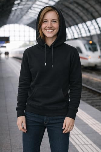 ISTANBUL MODEL Hoodies for Men, Cotton Blended, Sweatshirt Hoodie (Capicchu) with Front Pocket (Black, XXL)