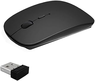 Wireless Mouse 2.4 GHz | Laptop Mouse wireless | Bluetooth mouse for laptop with USB Receiver | Wireless Mouse Compatible with MacBook, iPod (black)