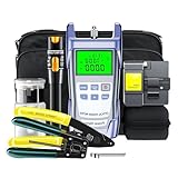 Illkjasfc Komplettes Glasfaser Reparaturwerkzeug Set Mit Hackmesser Abisolierer Optischem Leistungsmesser Visuellen Fehlersuchgeräten Für Die Kabelwartung FTTH Glasfaser Kaltanschluss Werkzeugsatz