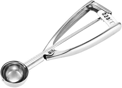 Mini cuchara de masa de galletas, cuchara de melón baller, 2 cucharaditas0.3 fl oz 0.33 onzas, acero inoxidable 188 seleccionado, para hacer