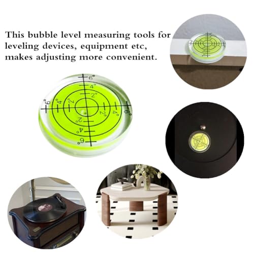 SIZIKJXGHWYI 6Pcs Circular Bubble Spirit Levels 32x7mm Degree Mark Round Level Bubble Leveling Tool Measuring Layout Tools