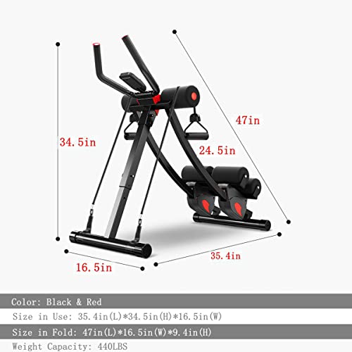 Image of Fitlaya Fitness ab machine, ab workout equipment for home gym, Height Adjustable ab trainer, foldable fitness equipment.