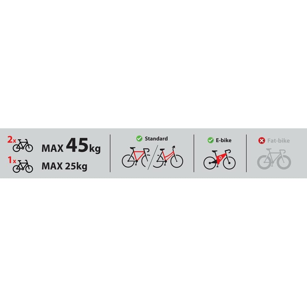 NORDRIVE N50410 Elix 2, portabiciclette per Gancio Traino - 2 Bici