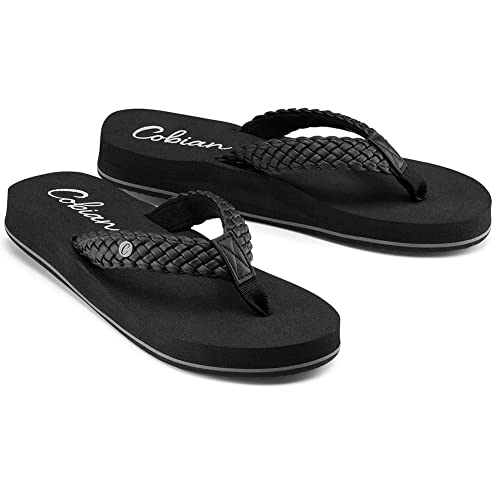 Cobian Women's Sandal Bethany Braided Pacifica Flip Flops, Black, 9 #TOP3