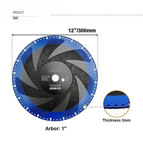 Shdiatool 12 Inch Metal Cutting Diamond Blade All Purpose Cut Off Wheel For Rebar Sheet Metal Angle Iron Stainless Steel #TOP1