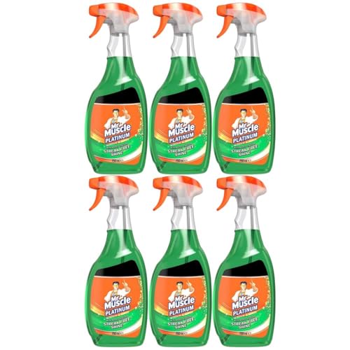 Mr Muscle Window & Glass Cleaner with Added Vinegar Streak Free Shine 750ml 6 Pack with Welari Thank You Card | 6 Pack | 6 x 750ml