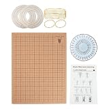 Wswqop Tablero de Macramé Rectangular con Cuadrícula Y Herramienta de Medición para Nudos Tejido Y Proyectos de Cordón Fabricado en Madera Resistente Adecuad, 28x38cm Redondo, Individual