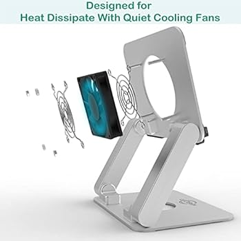 Amazon Com Kabcon Surface Pro Tablet Stand With Fan Ipad Pro Stand Stable Cooling Stand With Quiet Fan For Microsoft Surface 3 4 5 6 7 8 Pro X Ipad Pro 12 9 Ipad Air Mini Samsung