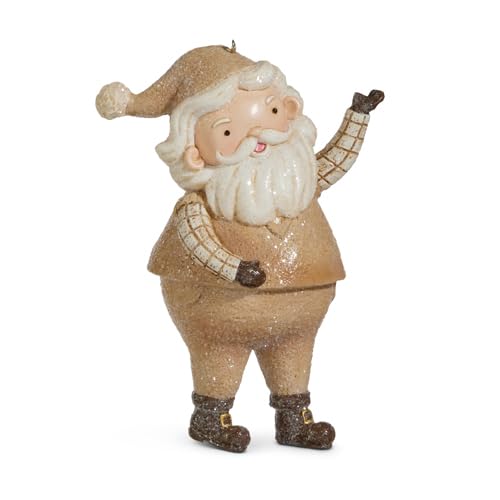 Raz Imports Whimsical Santa Hanging Ornament, 5-inch Height, Christmas Holiday Decor
