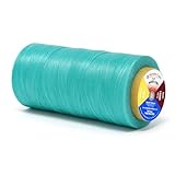 Mandala Crafts 150D 210D 0.8mm 1mm Leather Sewing Stitching Flat Waxed Thread String Cord (150D 0.8mm 250M, Aquamarine)