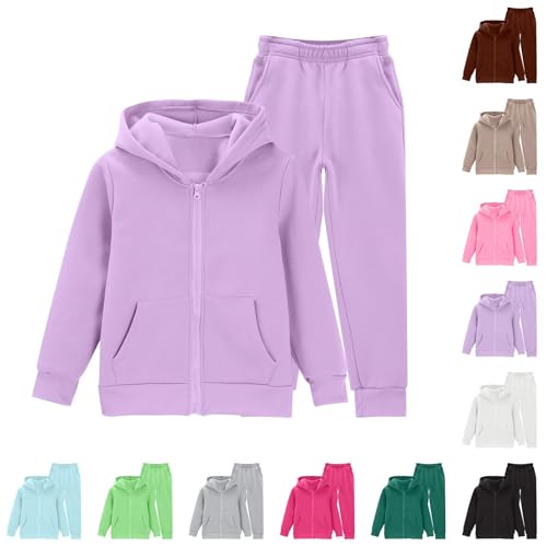 Boys Girls Sweatsuit Set 2 Piece Outfits Zip Up Hoodies Joggers Sweatpants Fall Winter School Athletic Clothing Sets