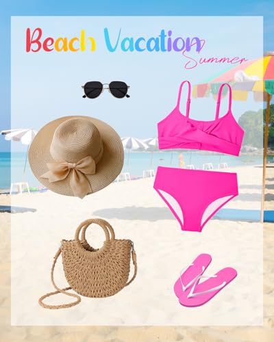 Image of Century Star Girls Swimsuits for Teens Bikini 2026 Solid Teen Bathing Suits Adjustable Straps Swimwear Padded 8-15 Years