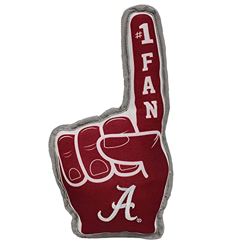 Pets First NCAA Alabama Crimson Tide #1 Fan Toy. Best Sports Dog Toy with Double Stitched Trim and Tough Nylon Material Filled with Chewable Polyfil and Inner Squeaker