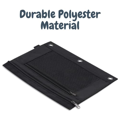 1Intheoffice Pencil Pouch 3 Ring, Black, Pencil Pouch For 3 Ring Binder 2 Pack (Canvas Black) #TOP5