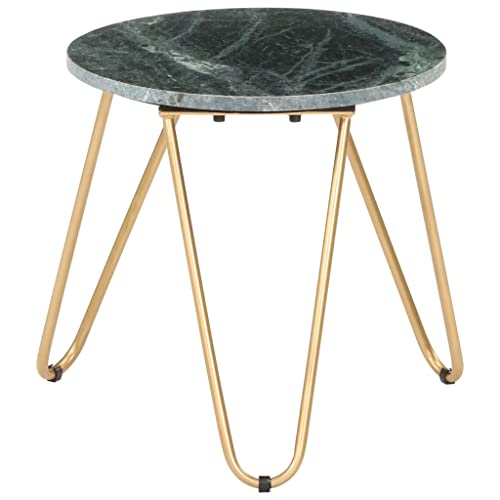 vidaXL Mesa de Centro Salón Comedor Mesita Auxiliar Mesilla Restaurante Oficina Despacho Piedra Real Textura de Mármol Verde 40x40x40 cm