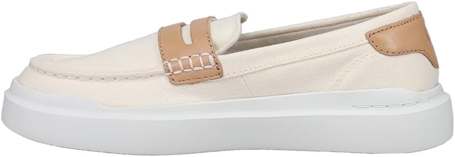 Cole Haan Women's Grandpro Rally Penny Loafer Sneaker, Ivory Canvas/Natural, 7