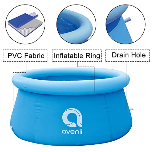 Dimar Garden 6Ft X 29In Inflatable Swimming Pool Outdoor Above Ground Round Air Top Ring Pools For Kids Or Adults,Backyard Lawn Family #TOP1