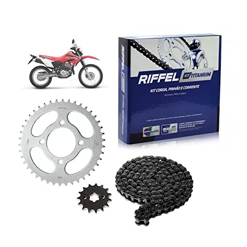 Kit Relação Transmissão Honda XR 250 Tornado 2001 até 2008 com Retentor (O-ring) TOP Aço 1045 Riffel