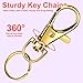 LEOBRO 60PCS Lobster Claw Clasps and Key Rings, 30PCS Keychain Clips and 30PCS Key Chain Ring for Keychain, Key, Jewelry Making, Art Crafts, Gold