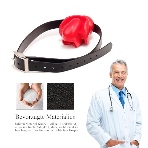 BDSMAGE Knebel SM Sexspielzeug extreme Paare,Knebel Mund extrem BDSMs Spielzeug hart,erotisches Sexspielzeug für Paare extrem Sex Toyset für Paar Set Sklaven (Rot)