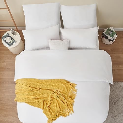 Housse de couette 240x260 cm fermeture éclair blanc en microfibre
