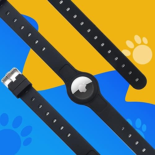 Runmeihe Apple AirTag Dog Collar, Anti Lost Adjustable Silicone AirtagCase,GPS Tracking Dog Cat Collar Accessories for Small Medium Dogs Cats Petsblack