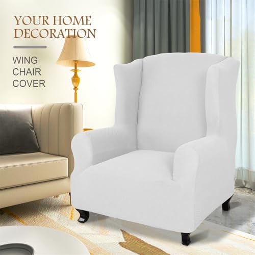 Funda para silla Wingback protector de muebles elástico jacquard sillón orejas 3