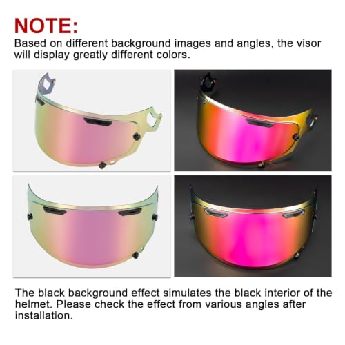 Image of PSLER Shatterproof Helmet Visor for Regent X Corsair-X Quantum-X,Rose Red | Impact-Resistant ,UV400 Protection, Motorcycle Tinted Face Shield Replacement for Regent X Corsair-X Quantum-X Signet-X
